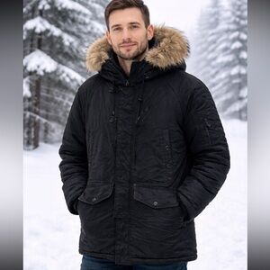 EUC VINTAGE MEN’S SCHOTT NYC EXTREME COLD WEATHER N-3B PARKA JACKET SIZE XL